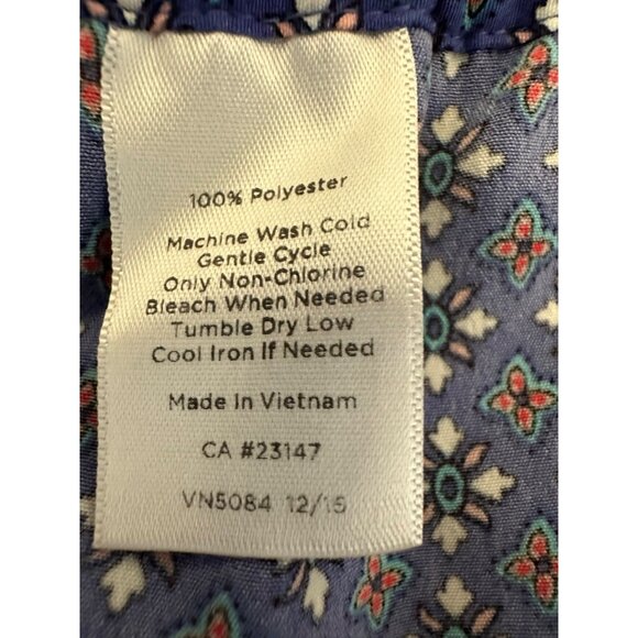 Talbots Womens Pull On Lightweight Pants Size 8 Ankle Blue Pattern Elastic Waist - Picture 5 of 7